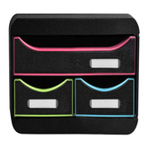Exacompta Organizer z 3 szufladkami na biurko Black Office, czarny