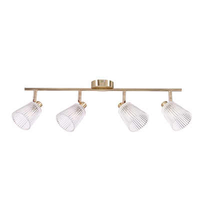 BARON lampa sufitowa listwa złoty 4x40W G9 klosz bezbarwny