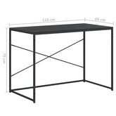 vidaXL Biurko komputerowe, czarne 110x60x70 cm materiał drewnopochodny