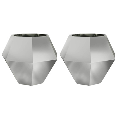 Donica 2 pcs Srebrny 100 x 100 x 80 cm Stal Galwanizowana