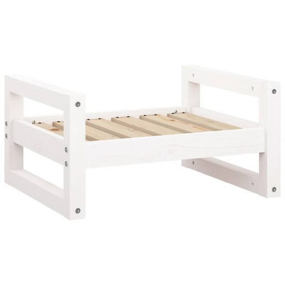 vidaXL Legowisko dla psa, białe, 55,5x45,5x28 cm, lite drewno sosnowe model standard