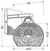 Kinkiet chromowy szklany klosz lustrzany Cromina Candellux 21-22240