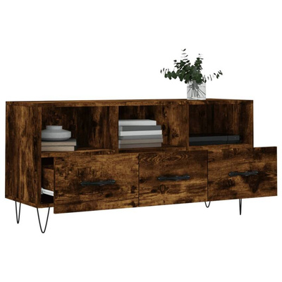 Szafka pod TV, przydymiony dąb, 102x36x50 cm vidaXL