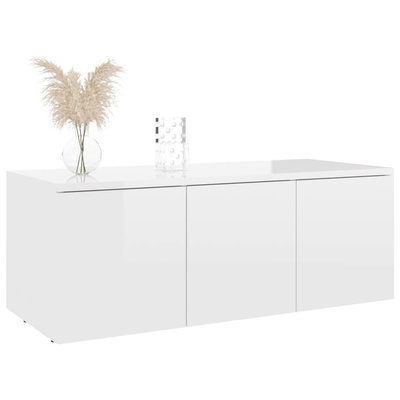 vidaXL Szafka pod TV, biała, wysoki połysk, 80x34x30 cm