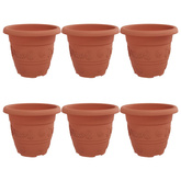 Okrągła doniczka na kwiaty 6 pcs Czerwony ceglasty ? 22 x 18 cm