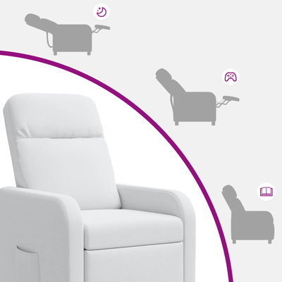 Fotel recliner Biały tkanina
