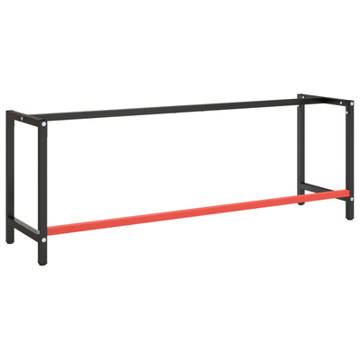 Rama do stołu roboczego, czerwono-czarna, 220x57x79 cm, metal