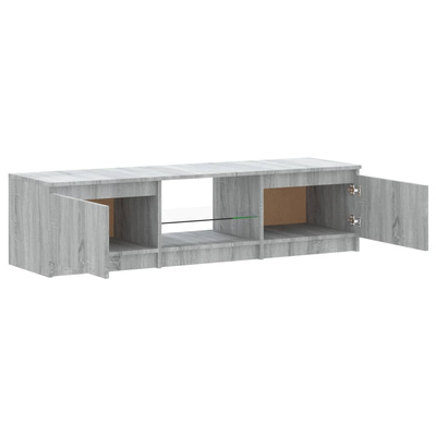 vidaXL Szafka pod TV, z LED, szary dąb sonoma, 140x40x35,5 cm