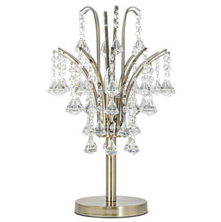 Lampka nocna biurkowa stołowa kryształowa MONTE CARLO 1 x60W E27 złoty wariant 4