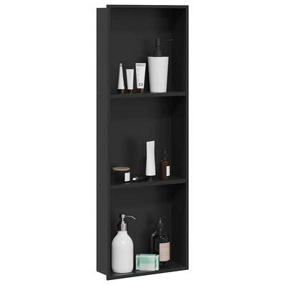 Nisza prysznicowa Czarny 92 x 32 x 10 cm Stal nierdzewna