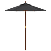 Parasol ogrodowy na drewnianym słupku, czarny, 196x231 cm