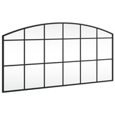 vidaXL Lustro ścienne, czarne, 100x50 cm, zakończone łukiem, żelazo