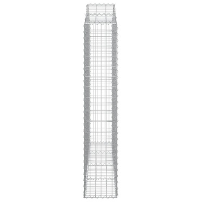 Kosze gabionowe, 2 szt, 200x30x160/180 cm, galwanizowane żelazo