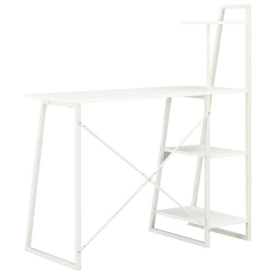 vidaXL Biurko z regałem, białe, 102x50x117 cm