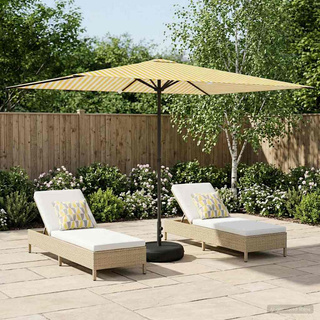 Parasol ogrodowy z podstawą 200 x 300 cm Poliester Prostokątny