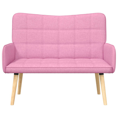 Sofa dwuosobowa różowy 115 x 61 x 87 cm tkanina