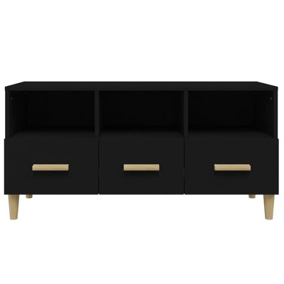 vidaXL Szafka pod TV, czarna, 102x36x50 cm, materiał drewnopochodny wariant 7