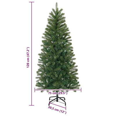 Sztuczna choinka z podstawą Zielony 120 cm PVC, PE i stal