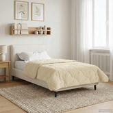 Letni Kołdra Kremowy 155 x 200 cm Mikrofibra i Fleece Teddy