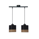 Lampa wisząca z abażurem Porto czarna podwójna do jadalni nad stół