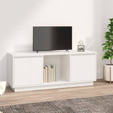 vidaXL Szafka pod TV, biała, 110,5x35x44 cm, lite drewno sosnowe
