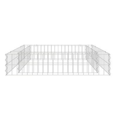 Podwyższona donica gabionowa, galwanizowana stal, 100x100x20 cm