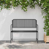 Ławka ogrodowa 2 -Seater 103,5 x 51,5 x 90 cm Stal Czarny