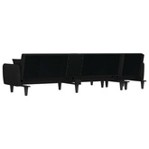 vidaXL Sofa rozkładana L, czarna, 275x140x70 cm, tkanina