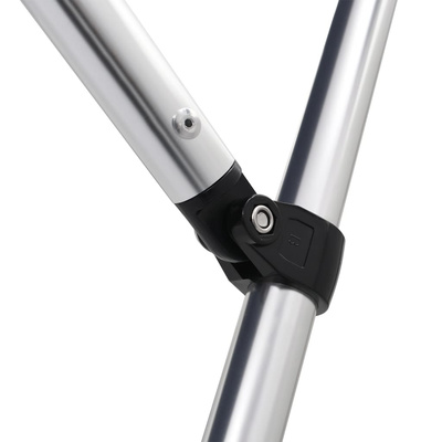 Daszek bimini do łodzi, 4 pałąki, czarny, 243x180x137 cm