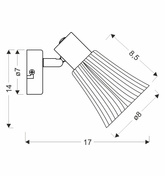 Kinkiet ścienny CURTIS szary 1x40W E14  nowoczesny design do salonu sypialni przedpokoju