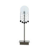 Lampka nocna Luxor szklana srebrna glamour z żarówką