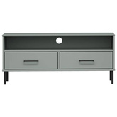 vidaXL Szafka pod TV OSLO, metalowe nóżki, szara, sosnowa model standard