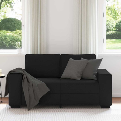 Sofa 2-osobowa Czarna 160x77x82 cm Tkanina
