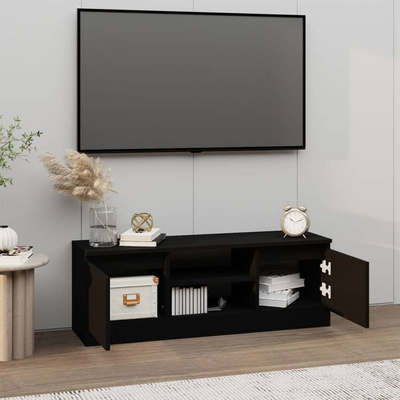 vidaXL Szafka pod TV, z drzwiczkami, czarna, 102x30x36 cm