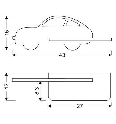 Lampa kinkiet półeczka 5W LED 4000K IQ Kids Car miętowy 21-84804
