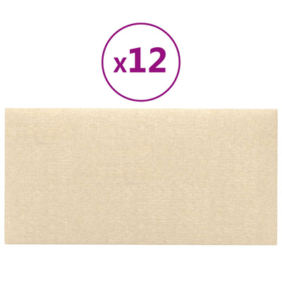 Wejściowy zagłówek 12 szt. 60 x 30 cm Kremowy tkanina