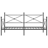 Łóżko dzienne bez materaca czarne 100x190 cm stalowe