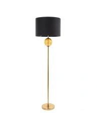 Lampa podłogowa LEONA czarna E27 100W złota