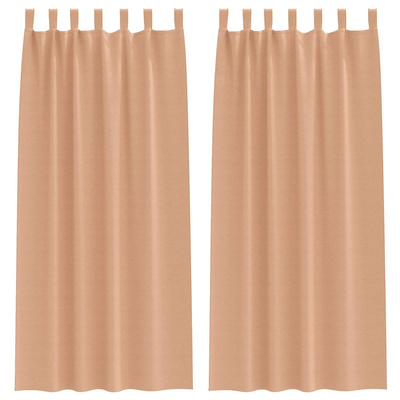 Firany blackout z kółkami 2 pcs Jasny Brąz 225 x 140 cm