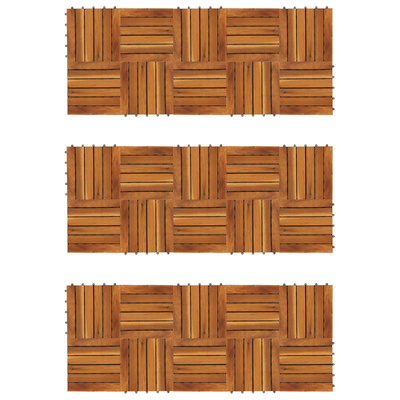 Płytka Tarasowa 30 pcs brązowy 30 x 30 cm Drewno Akacjowe
