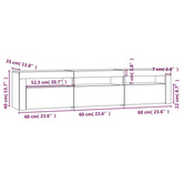 vidaXL Szafka pod TV z oświetleniem LED, przydymiony dąb, 180x35x40 cm