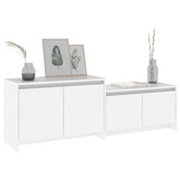 Szafka pod TV, biała, 146,5x35x50 cm, materiał drewnopochodny