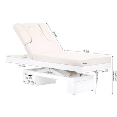 Spa leżanka kosmetyczna Azzurro 815B świecąca white 113116