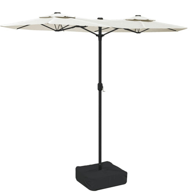 Podwójny parasol ogrodowy, piaskowy, 316x145 cm