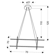 Lampa wisząca Led ANDROS 4-punktowa – geometryczny kształt - designerska lampa do salonu 4000K