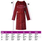 Szlafrok z kapturem Bordeaux Czerwony XL Flanela
