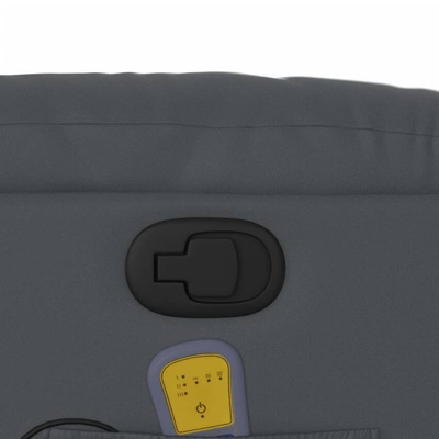 vidaXL Podnoszony fotel masujący, rozkładany, szary, ekoskóra