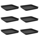 Kwadratowa Taca na Kwiaty 6 pcs Czarny 21 x 21 x 2 cm