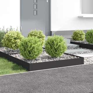Krawężnik do trawnika 4 szt. 100 x 100 x 20 cm Stal Czarny