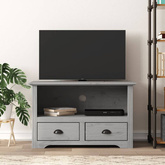 vidaXL Szafka pod TV BODO, 2 szuflady, szara, 91x43x56 cm, sosnowa